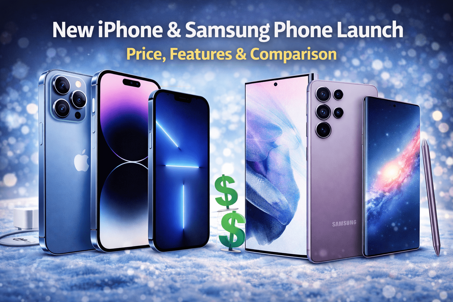 Explore the latest iPhone and Samsung phone launches with detailed price info, key features, camera upgrades, performance, and how they compare.